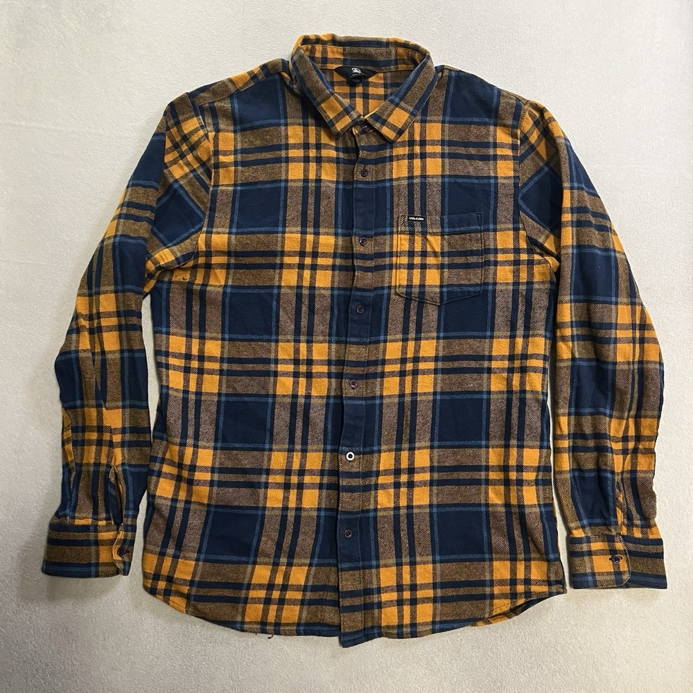 Vintage VOLCOM Workwear Flannel Shirt Men's Size XL Plaid Button Up Long Sleeve